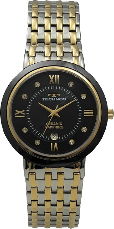 [天克诺]technos 手表 日期 3针 陶瓷表圈 t9504gb 男士